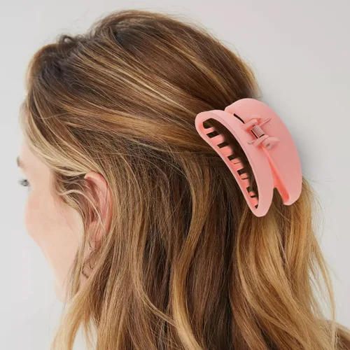 Miniatura 7 de Lurrose Pinza para el pelo para mujer, soporte para cola de caballo en forma de luna, pinzas curvadas huecas esmeriladas, pinzas para el pelo