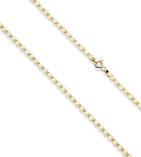 Miniatura 2 de Miabella 18K Gold Over 925 Sterling Silver Italian Sparkle Mirror Link Chain Necklace for Women Teen Girls Made in Italy