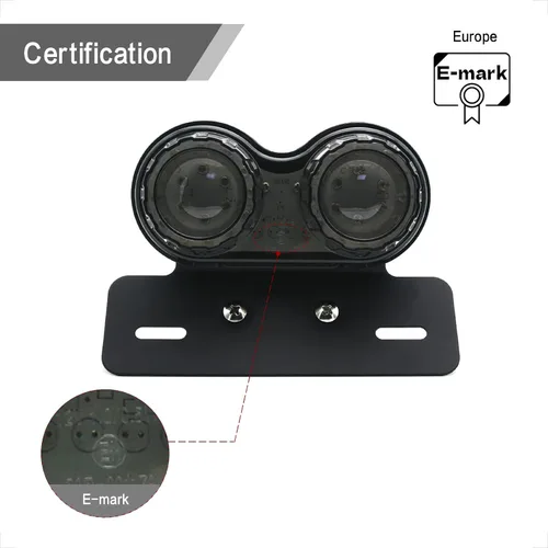 Miniatura 7 de Bobber Cafe Racer ATV Chopper Luz trasera LED Integrada Correr Lámpara de señal de giro Soporte de placa de matrícula Lámpara trasera