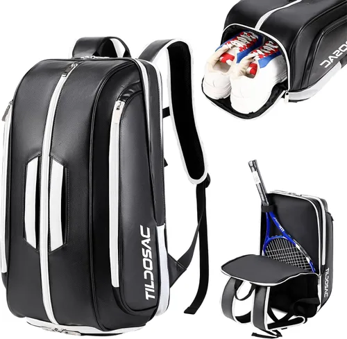 Miniatura 10 de Tennis Racket Bag Pickleball Padel Backpack With Shoe Compartment, Laptop Sleeve,Fence Hook,Ball Sleeve