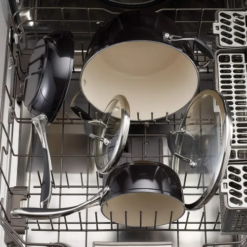 Miniatura 8 de Tramontina Ceramica Deluxe - Sartén antiadherente de cerámica de 10 pulgadas, apta para horno, color negro metálico