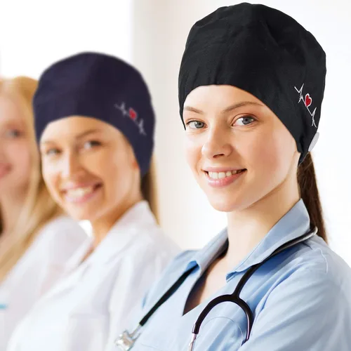 Miniatura 4 de SATINIOR Gorro de trabajo unisex con botones y banda ajustable para el sudor
