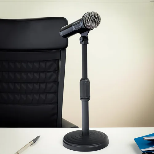 Miniatura 7 de Trademark Innovations Soporte de micrófono ajustable, escritorio con soporte de micrófono, soporte de micrófono de mesa, soporte de micrófono