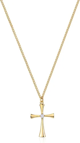 Miniatura 64 de Fettero - Collar con dije de cruz de fe, chapado en oro de 14 K, cadena fina, minimalista, simple, pequeña, para oración, regalo de joyería religiosa