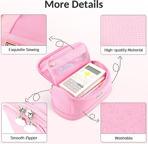 Miniatura 6 de Sooez - Estuche súper grande para lápices, estuche expandible de gran capacidad extra, organizador de bolígrafos, bolsa de papelería portátil