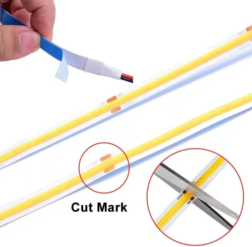 Miniatura 2 de Tira de luz LED flexible COB de 16.4FT/5M DC12V/24V 528leds/m Cinta flexible (12V, azul)