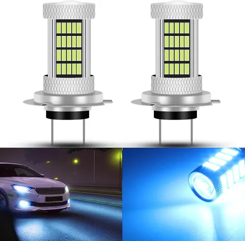 Miniatura 8 de Bombillas LED 92SMD 4014 de 8000 K, color azul hielo H7, bombillas antiniebla LED o luces de conducción diurna, lámparas DRL, 300% de brillo