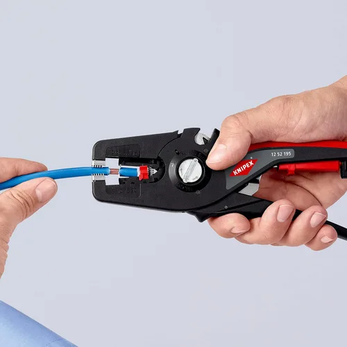 Miniatura 12 de KNIPEX Precistrip16 - Pelacables automático, en blíster, 0,08-16 mm², con ajuste fino, tope de longitud ajustable, pelacables, 12 52 195 SB