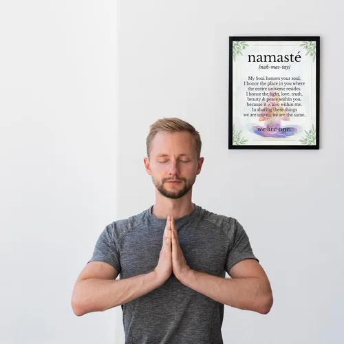 Miniatura 4 de We Are One - Decoración de pared inspiradora, flores y Namaste, impresión inspiradora de yoga para pared, es una foto motivacional con citas