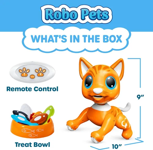 Miniatura 5 de Power Your Fun, Robo Pets - Juguete de gato para niñas y niños, robot controlado a distancia, gestos interactivos de movimiento de la mano, premios