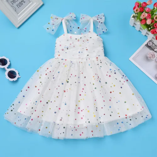 Miniatura 4 de Vestido tutú de verano para niñas pequeñas, sin espalda, vestido de princesa para fiesta de cumpleaños, lentejuelas, con volantes, tul con lazo