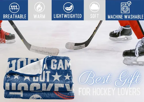 Miniatura 2 de InnoBeta Regalos de hockey para niños y hombres, mantas de franela de cama de 50 x 65 pulgadas para Navidad, regalos de hockey para niños de 8 a 12