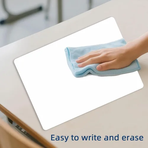 Miniatura 4 de 8 hojas pequeñas de pizarra blanca de borrado en seco, hojas de pizarra blanca de doble cara de 9 x 12 pulgadas, fácil de escribir y limpiar