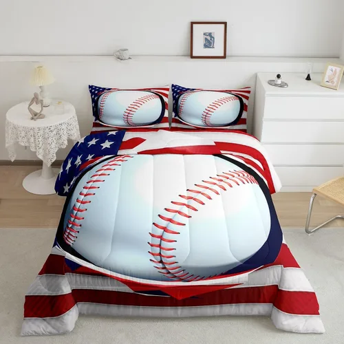Miniatura 28 de Juego de edredón de baloncesto, juego de ropa de cama con citas inspiradoras para niños y niñas, relleno de edredón de pelota deportiva, edredón