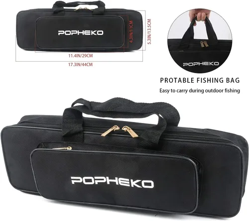 Miniatura 7 de Combo de Caña de Pescar Telescópica con Carrete 2pcs 5.9FT/6.89FT Caña de Pescar Plegable Carrete Giratorio Señuelos Bolsa de Aparejos Equipo