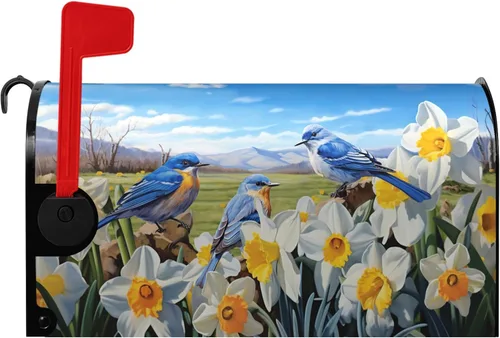 Miniatura 72 de Funda para buzón de verano magnética, girasol de verano impermeable, fundas para buzón de primavera, mariposas florales, buzón de poste, cubiertas