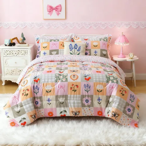 Miniatura 29 de Mooreeke Juego de edredón individual para niños de 6 piezas, juego de ropa de cama azul para adolescentes, microfibra de dinosaurio, cama para niños