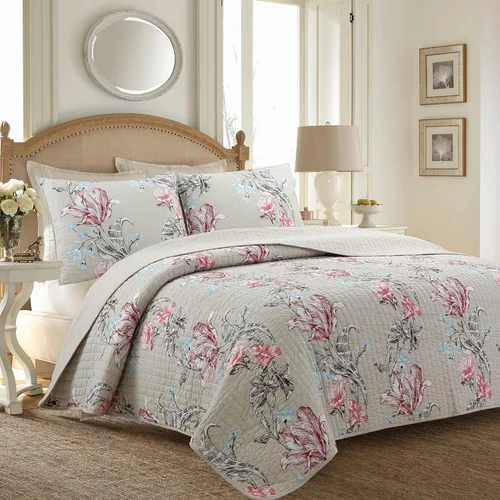 Miniatura 12 de Cozy Line Home Fashions Lelia Rosa Pink Floración Floral Vintage Amarillo Juego de Ropa de Cama Edredón Reversible 100% Algodón, Colcha Cubrecama