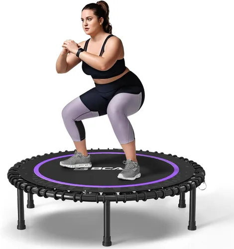 Miniatura 12 de BCAN 450/550LBS Mini Rebounder Trampoline for Adults, 40"/48" Foldable Fitness Trampoline with Bungees, Quiet & Stable Exercise Trampoline 40-verde