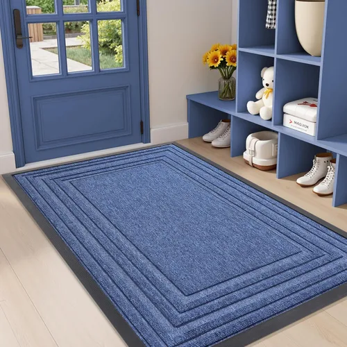 Miniatura 9 de Buganda Tapete para Puerta Delantera Entrada Interior y Exterior, Tapetes de Goma Natural Antideslizantes, Fácil de Limpiar, Perfil Bajo, Atrapa