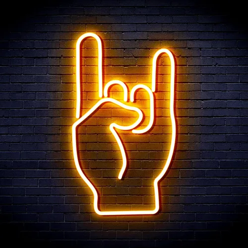 Miniatura 15 de AdvPro Rock On Hand Sign Flex Silicone LED Neon Sign - Azul - st16s32-fnu0067-b