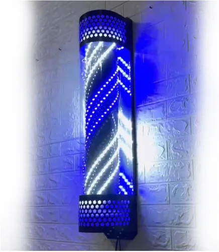 Miniatura 7 de Luz LED giratoria colorida de 35.4 pulgadas, poste de peluquería, postes de peluquería al aire libre, letreros de barbería para barbería, luz