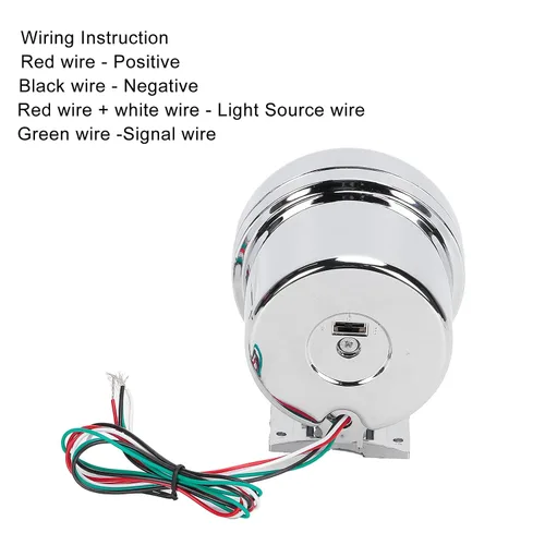 Miniatura 5 de Tacómetro de coche de 3.75 pulgadas, 0-8000 RPM, 7 luces de fondo de color, medidor de tacómetro, para vehículos de gasolina de 4/6/8 cilindros y 12