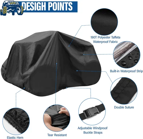 Miniatura 5 de ZOEDO - Funda impermeable para ATV, cubiertas resistentes al viento para quad, cubiertas para todo tipo de clima para vehículos de 4 ruedas, aptas