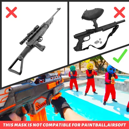 Miniatura 3 de BOROLA Máscara táctica compatible con Nerf Elite Toy Gun Game Rival