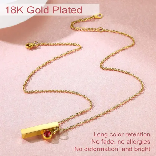 Miniatura 197 de FindChic Collares personalizados con urna para cenizas, barra vertical, gato, luna, reloj de arena, garra de perro, acero inoxidable, chapado en oro