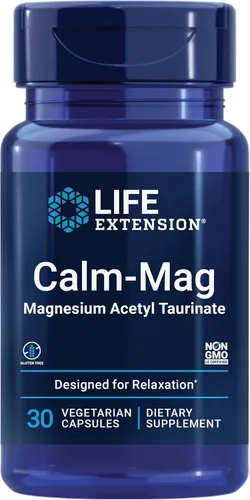 Life Extension Calm-Mag, Acetil Taurinato de Magnesio, Fórmula Diaria de Manejo del Estrés, Apoya la Calma y la Relajación, Sin Gluten, Sin OGM,