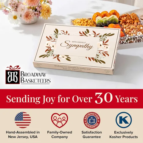 Miniatura 7 de Broadway Basketeers Cesta de regalo de frutas secas y frutos secos, bandeja de frutas secas y nueces de condolencia kosher prémium para familias