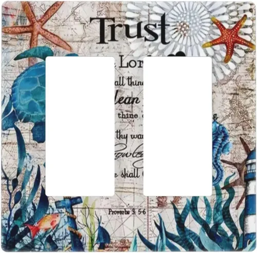 Miniatura 78 de Funky Retro Vintage 70s 60s Boho Hippie Hongo Botánico Floral 2 Gang Interruptor de luz de palanca doble Placa de pared Cubierta de toma de Planta