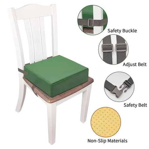 Miniatura 4 de Asiento elevador para mesa de comedor para niños pequeños, lavable de poliuretano, correas dobles seguras, parte inferior antideslizante, asiento