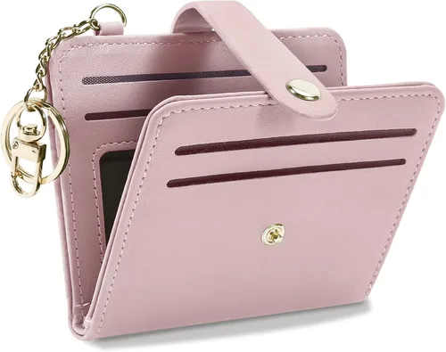 Miniatura 20 de Airkit Billeteras pequeñas para mujer, con bloqueo RFID, de cuero, con ventana de identificación, carteras para tarjetas para mujer, con monedero