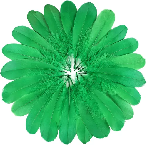 Miniatura 27 de FeelfunFeather 120 piezas de plumas de ganso gris natural de 6-8 Pulgadas 15-20cm, plumas decorativas a granel para manualidades DIY, cosplay