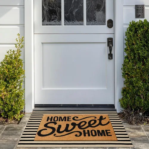 Miniatura 3 de KIMODE Alfombras para puerta delantera de 24"x35", alfombra reversible lavable para decorar el porche de una casa de campo, alfombras a rayas por