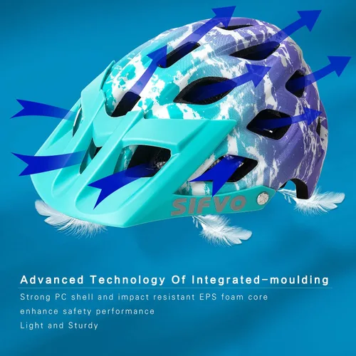 Miniatura 3 de SIFVO - Casco de bicicleta para niños, casco de bicicleta para niños y niñas de 8 años en adelante, con visera fresca, casco de bicicleta para azul