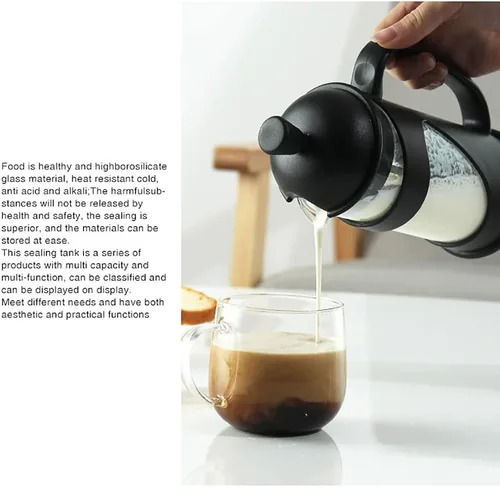 Miniatura 4 de YUANBOO Cafetera de prensa francesa, vidrio de prensa francesa de 20 onzas, prensa de café de vidrio borosilicato grueso con 3 pantallas de filtro