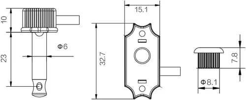 Miniatura 5 de Guyker Afinadores de bloqueo para guitarra (3L + 3R) – Clavijas de afinación de bloqueo vintage de lujo, clavijeros, piezas de repuesto para Negro