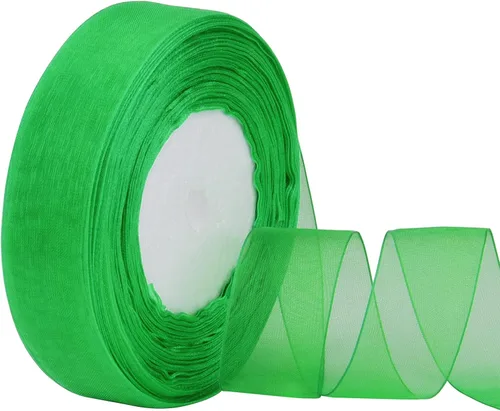 Miniatura 15 de Hapeper Cinta de gasa de organza transparente de 1 pulgada, 50 yardas/rollo (negro)