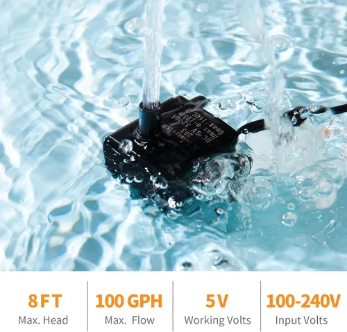 Miniatura 3 de Bomba automática pequeña de aguas residuales con sensor de agua, elevación de 3 pies y 100 GPH, mini bomba de condensado, mini bomba de agua