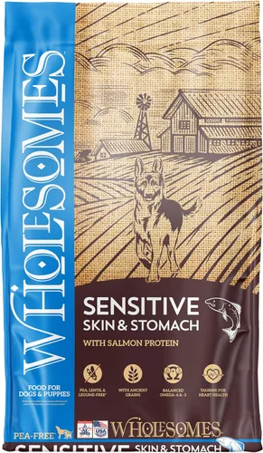 Miniatura 9 de Wholesomes Alimento seco para perros con piel sensible y estómago, receta de proteína de cordero y arroz, granos antiguos altamente digeribles