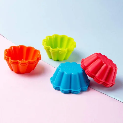 Miniatura 2 de Webake Moldes de silicona para hornear cupcakes, moldes para magdalenas de 3 pulgadas, paquete de 12