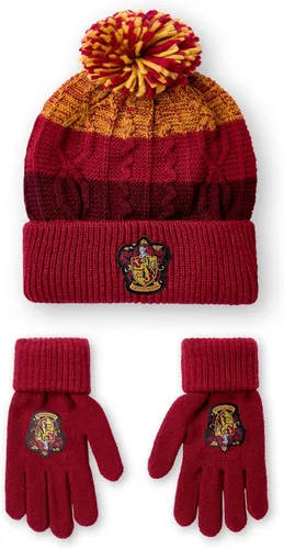 Harry Potter Conjunto de sombrero y guantes para niños Niños Niñas Gryffindor Ravenclaw Slytherin Hufflepuff Opciones de casa