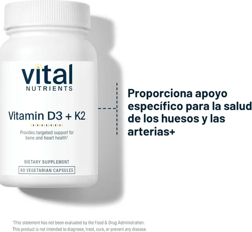 Miniatura 5 de Vital Nutrients Vitamina D3 + K2 2000 UI Suplemento de vitamina D3 K2 Complejo de vitamina D para niveles saludables de calcio, salud muscular