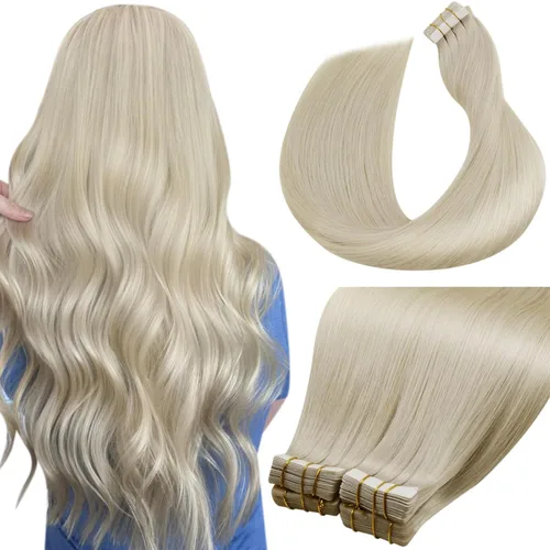 Miniatura 19 de LaaVoo - Extensiones de cabello humano Remy adhesivas con cinta invisible, cabello negro natural, extensiones de cabello para mujeres de color, 20