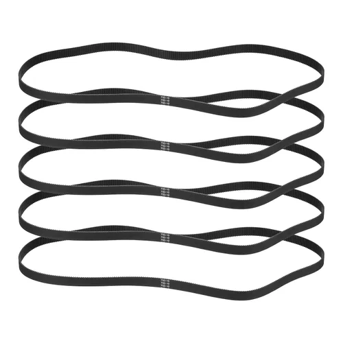 Miniatura 40 de MECCANIXITY 3.780 in GT-2 correa dentada, 5pcs 0.354 in ancho 0.079 in paso impresión 3D GT-2 correa dentada caucho de bucle cerrado, negro
