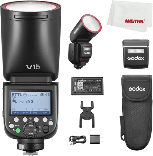 Miniatura 9 de Godox V1 Pro S V1Pro S TTL - Flash de cámara de cabeza redonda de iones de litio para Sony, reciclaje rápido de 1.5s, 480 estallidos de potencia