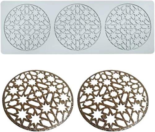 Miniatura 27 de Moldes de Silicona de Hojas Huecas Moldes de Chocolate Corazón de Enamorados Geometría Molde de Silicona 3D Chocolate Dulces Molde de Hojas